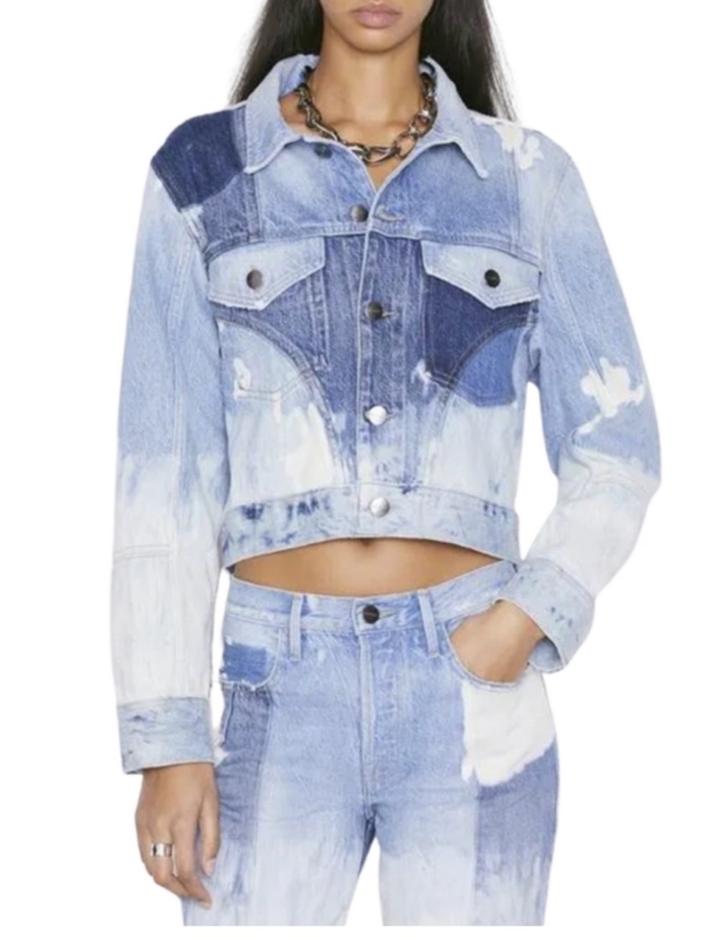 Frame Cropped Fresco Denim Jacket